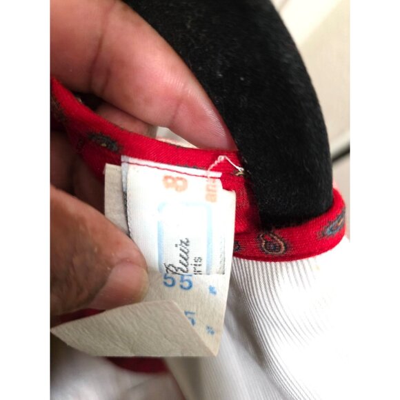 Vintage Nicole Ruiz Luiyella 80s Kid Y2k Cottage core Red Paisley Long Sleeve Dr - Picture 10 of 13